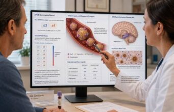 Learn what an APOE genotype test shows about Alzheimer disease risk, cholesterol disorders, anti-amyloid treatment safety, and ε2, ε3, and ε4 results.