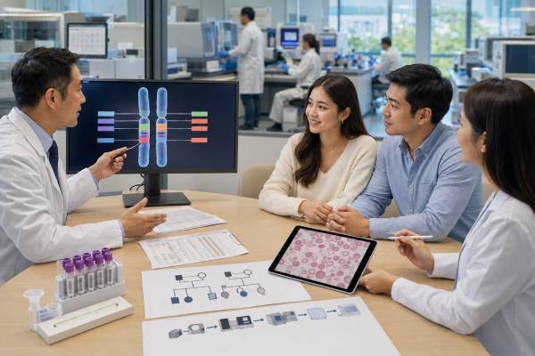 Understand alpha-thalassemia HBA1 and HBA2 testing, including deletions, cis and trans carrier results, hemoglobin H disease, partner risk, and pregnancy follow-up.