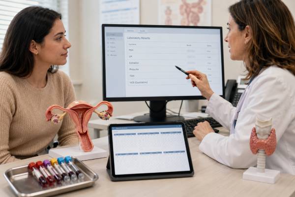 Understand an amenorrhea hormone panel, including FSH, LH, estradiol, prolactin, and TSH patterns, preparation, causes of missed periods, and next tests.