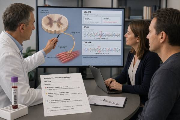 Learn how ALS genetic testing evaluates C9orf72, SOD1, TARDBP, FUS, and other genes, what results mean, and how findings can affect treatment and family risk.