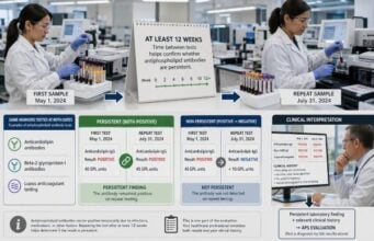 Antiphospholipid Antibody Repeat Testing: 12-Week Confirmation and APS Diagnosis Learn why antiphospholipid antibodies are repeated after at least 12 weeks, which tests need confirmation, and how anticoagulants affect APS diagnosis.