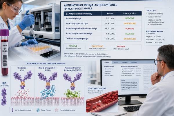 Learn what an antiphospholipid IgA antibody panel measures, how positive results differ from standard APS markers, and what they may mean for clotting and pregnancy risk.