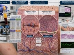 Understand autoimmune blistering disease panels, including desmoglein, BP180, BP230, collagen VII, biopsy, and immunofluorescence findings used to diagnose pemphigus and pemphigoid.