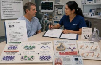 Understand how a BCHE genetic test, pseudocholinesterase activity, and dibucaine number reveal prolonged succinylcholine or mivacurium paralysis risk and guide safer anesthesia.