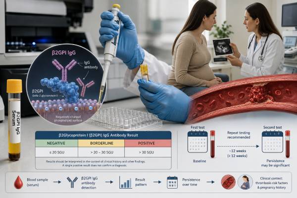 Learn how beta-2 glycoprotein 1 IgG testing supports APS diagnosis, how levels and persistent results affect clot risk, and what the test may mean after pregnancy loss.