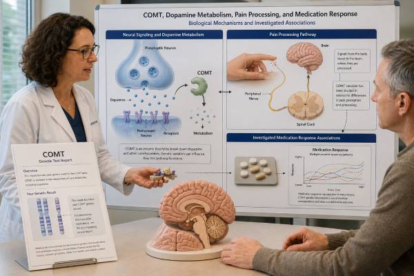 COMT Genetic Test: Dopamine Metabolism, Pain, Medication Response, and Results Understand COMT Val158Met results, dopamine metabolism, pain research, medication-response evidence, and why most COMT claims are not clinically actionable.
