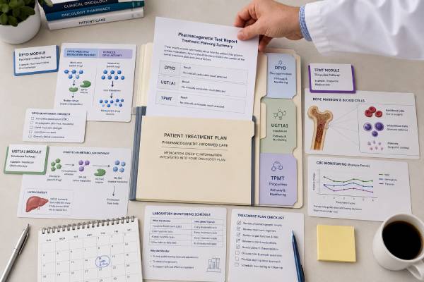 Chemotherapy Pharmacogenetic Test: DPYD, UGT1A1, TPMT, and Results Learn how DPYD, UGT1A1, TPMT, and NUDT15 results can guide fluoropyrimidine, irinotecan, and thiopurine dosing and toxicity prevention.