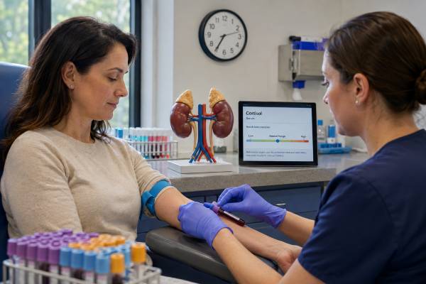 Cortisol Blood Test: High, Low, Normal Range, Stress, and Adrenal Function Learn how timing, stress, medicines, binding proteins, ACTH, and dynamic testing determine what high, low, or normal cortisol blood results mean for adrenal function.