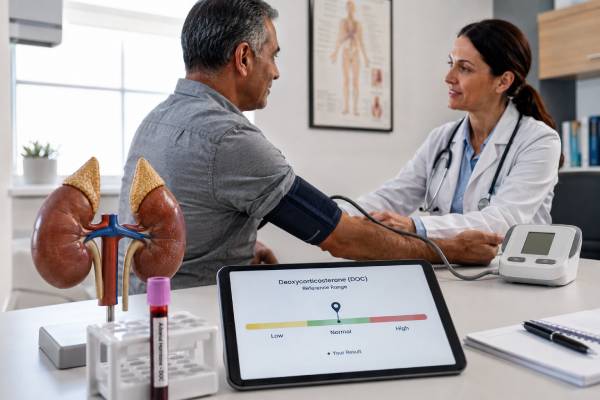 Deoxycorticosterone (DOC) Test: Adrenal Hormone, Blood Pressure, and Results Understand what a deoxycorticosterone (DOC) blood test measures, why high DOC can cause low-renin hypertension and low potassium, and how results are interpreted.