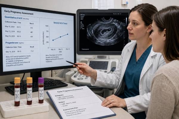 Ectopic Pregnancy Blood Test Panel: hCG Trends, Progesterone, and Results Understand how serial hCG and progesterone are used in ectopic pregnancy assessment, what trend patterns may mean, and why ultrasound and urgent symptom review are essential.