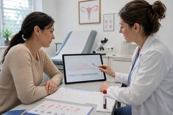 Learn how estradiol testing is interpreted across the menstrual cycle, fertility treatment, and menopause, including high and low E2 causes, symptoms, ranges, and next steps.