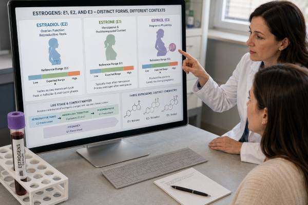 Learn how estradiol, estrone, and estriol tests differ, what high or low estrogen results may mean, how life stage affects ranges, and which follow-up helps.