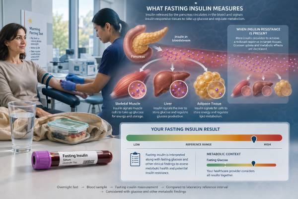 Fasting Insulin Test: High Levels, Normal Range, Insulin Resistance, and Metabolic Health Learn how fasting insulin testing relates to insulin resistance and metabolic health, why ranges vary, and what high or low results mean when compared with glucose.