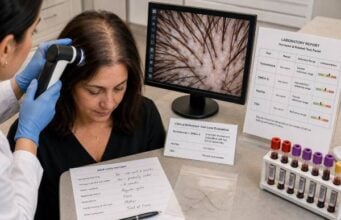 Female Hair Loss Hormone Test Panel: Testosterone, DHEA-S, Ferritin, TSH, and Results Learn how testosterone, DHEA-S, ferritin, and TSH tests are used in female hair loss, what abnormal results can mean, and when scalp-focused evaluation is needed.