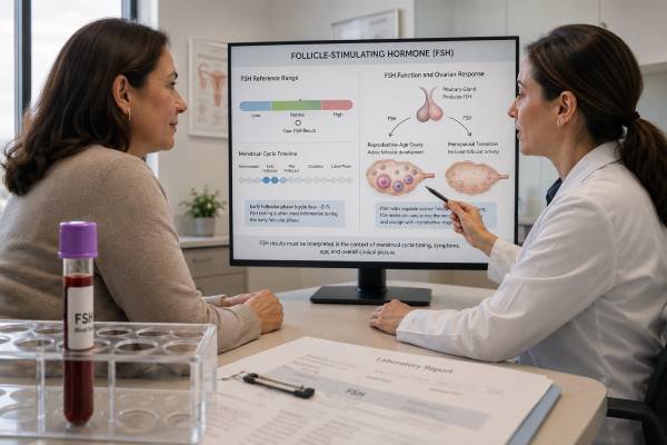 Understand FSH testing, normal cycle and menopause patterns, causes of high or low results, fertility limits, and how related hormones guide next steps.