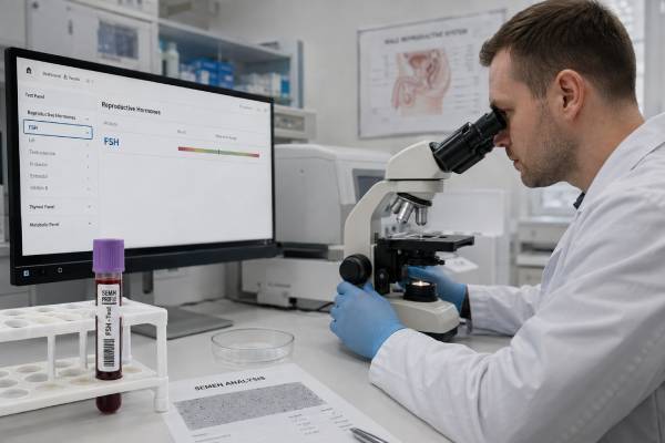 Follicle-Stimulating Hormone (FSH) Test in Men: Sperm Production, Fertility, and Results Understand the FSH test in men, including high, low, and normal results, sperm-production patterns, infertility causes, related hormones, and next steps.