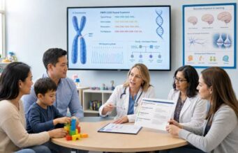 Fragile X Genetic Test: FMR1 CGG Repeats, Autism, and Results Understand Fragile X FMR1 testing, CGG repeat ranges, methylation, mosaicism, autism-related features, premutation risks, AGG interruptions, and family results.