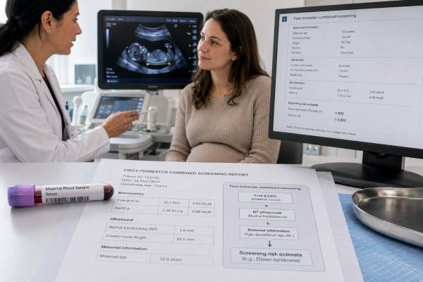 Free Beta-hCG Test: First-Trimester Screening and Results Understand free beta-hCG first-trimester screening, MoM values, high and low results, trisomy risk calculations, and follow-up testing options.