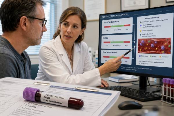 Understand free testosterone testing, how SHBG changes results, reliable measurement methods, causes of high or low levels, and safe follow-up steps.