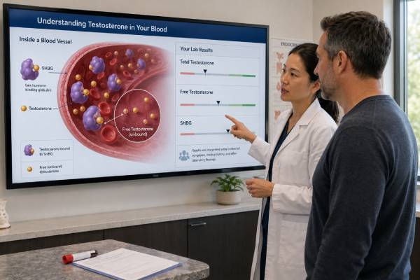 Understand when a free testosterone test is useful, how SHBG and test method affect results, what low or high levels may mean, and which follow-up tests help confirm the cause.
