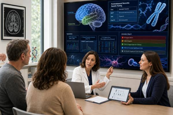 Frontotemporal Dementia Genetic Test MAPT, GRN, C9orf72, and Results Learn how MAPT, GRN, and C9orf72 testing is used in frontotemporal dementia, what positive or uncertain results mean, and how relatives are affected.