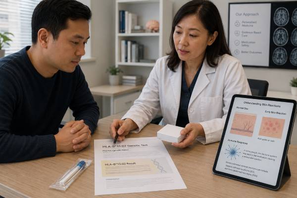 HLA-B*15:02 Genetic Test: Carbamazepine Skin Reaction Risk and Results Understand HLA-B*15:02 testing for carbamazepine skin reaction risk, result interpretation, ancestry-based screening, related-drug choices, and urgent SJS/TEN warning signs.