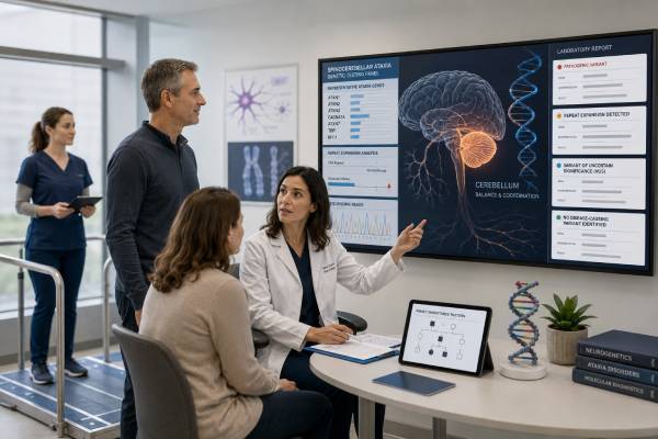 Hereditary Ataxia Genetic Test Spinocerebellar Ataxia Genes and Results Learn how hereditary ataxia genetic testing detects SCA genes and repeat expansions, what positive, negative, and uncertain results mean, and when broader testing helps.