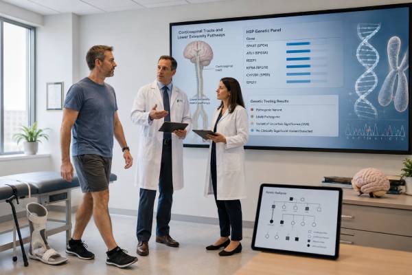 Hereditary Spastic Paraplegia Genetic Test Spasticity Genes and Results Understand hereditary spastic paraplegia genetic testing, including common HSP genes, panel and genome methods, result meanings, inheritance, mimics, and follow-up.