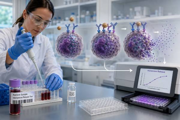 Learn how a histamine release test measures basophil function, how direct and urticaria assays differ, what positive results mean, and why nonresponders limit testing.