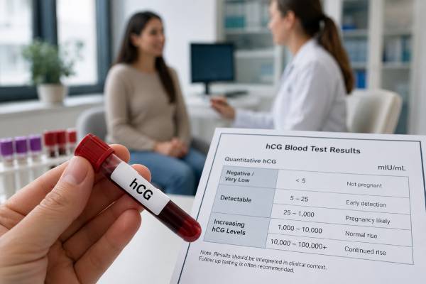 Human Chorionic Gonadotropin (hCG) Blood Test: Positive, Negative, Levels, and Results Learn how an hCG blood test reports positive, negative, and borderline results, how early pregnancy levels change, and when repeat testing or ultrasound is needed.