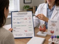 Learn how high TSH, low or normal free T4, TPOAb, and TgAb results identify hypothyroidism, Hashimoto thyroiditis, treatment needs, and follow-up.