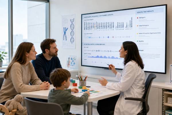 Intellectual Disability Genetic Test Chromosomal Microarray, Exome Sequencing, and Results Understand genetic testing for intellectual disability, including chromosomal microarray, exome sequencing, result types, limitations, and next steps.