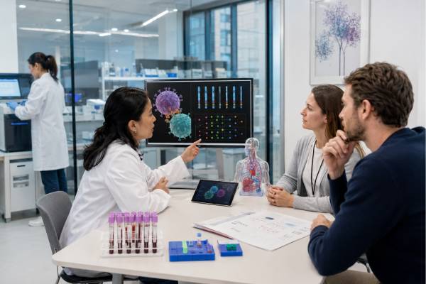 Understand KIR genetic test results, activating and inhibitory receptors, HLA-C ligands, AA and B/x genotypes, transplant uses, limitations, and next steps.