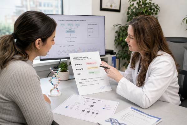 Maple Syrup Urine Disease Genetic Test: BCKDHA, BCKDHB, DBT, and Results Understand MSUD genetic testing for BCKDHA, BCKDHB, and DBT, including newborn screening, two-variant diagnosis, carrier risk, VUS, and emergency care.