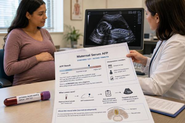 Maternal Serum AFP Test: Neural Tube Defect Risk and Pregnancy Results Learn how the maternal serum AFP test screens for open neural tube defects, how MoM results are calculated, why AFP may be high, and what follow-up involves.