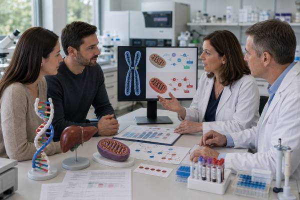 Medium-Chain Acyl-CoA Dehydrogenase (MCAD) Deficiency Genetic Test ACADM Gene and Results Understand ACADM genetic testing for MCAD deficiency, including newborn screening, c.985A>G, positive, carrier, VUS, negative results, fasting, and family risk.