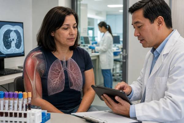 Learn how a myositis autoantibody panel identifies muscle-disease phenotypes, lung-risk antibodies, necrotizing myopathy markers, cancer associations, and next diagnostic steps.