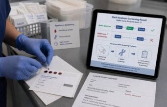 Understand newborn SMA screening, SMN1 and SMN2 results, confirmatory testing, early treatment decisions, missed variants, and family planning after an abnormal result.