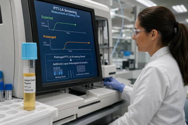 Understand what the PTT-LA test screens for, why a prolonged result is not diagnostic, how mixing and confirmation work, and what the result may mean for lupus anticoagulant and APS.