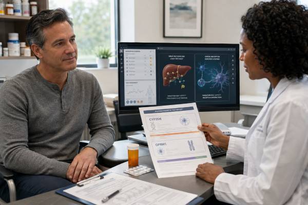 Pain Medication Pharmacogenetic Test: Opioids, CYP2D6, OPRM1, and Results Learn how pain medication pharmacogenetic testing uses CYP2D6, OPRM1, and related genes to clarify opioid response, codeine and tramadol risks, test results, and treatment choices.