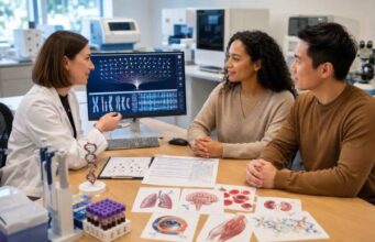 Learn how pan-ethnic carrier screening tests common inherited disorders, how positive and negative results affect couple risk, and what partner testing and reproductive options may follow.