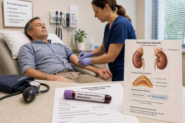 Plasma Normetanephrine Test: High Levels, Pheochromocytoma Screening, and Results Learn what a high plasma normetanephrine result means, why supine rest matters, common false-positive causes, when clonidine testing is used, and how PPGL evaluation proceeds.