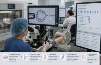 Learn how PGT works in IVF, including PGT-A, PGT-M, and PGT-SR, embryo biopsy, result terms, limitations, transfer decisions, costs, and prenatal follow-up.