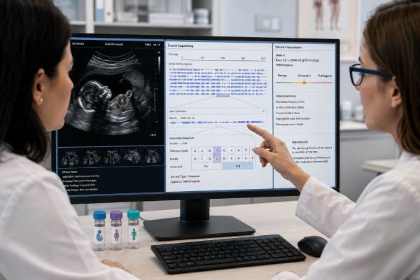 Prenatal Exome Sequencing Test: Fetal Anomalies, Genetic Diagnosis, and Results Prenatal exome sequencing can diagnose single-gene causes of fetal anomalies. Learn who may be offered testing, diagnostic yield, result types, limits, and next steps.