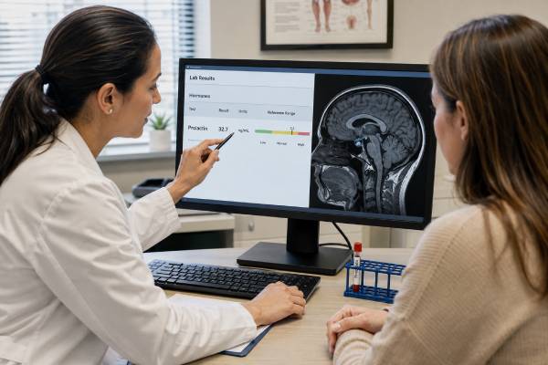 Prolactin Blood Test: High, Low, Normal Range, Pituitary Tumor, and Results Understand prolactin blood test results, including high and low levels, normal ranges, medicine effects, macroprolactin, prolactinoma, pituitary tumors, and follow-up testing.