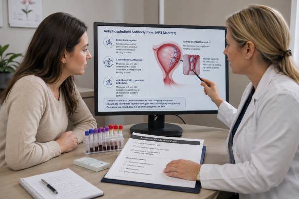 Learn which APS markers are included in recurrent pregnancy loss testing, how positive and negative patterns are interpreted, why 12-week confirmation matters, and how results may guide a future pregnancy.