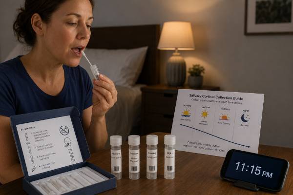 Salivary Cortisol Test: Cortisol Rhythm, Cushing Screening, Stress Hormone, and Results Learn how salivary cortisol reflects the daily rhythm, when late-night testing screens for Cushing syndrome, why stress panels have limits, and what high, low, or flat results may mean.