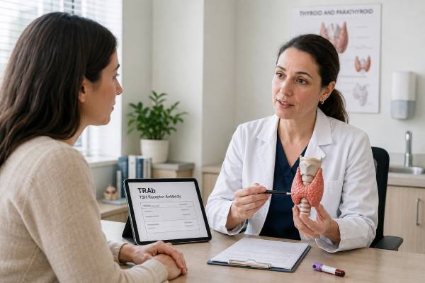 TSH Receptor Antibody (TRAb) Test: Graves Disease, Hyperthyroidism, and Results Learn how TRAb testing confirms Graves disease, how positive or negative results are interpreted, how assays differ, and why TRAb matters in relapse and pregnancy.