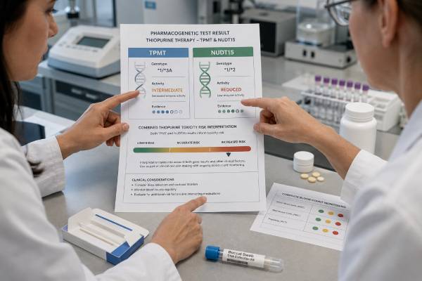 Thiopurine Pharmacogenetic Test: TPMT, NUDT15, Toxicity Risk, and Results Learn how TPMT and NUDT15 pharmacogenetic testing predicts thiopurine toxicity risk, guides safer starting doses, and works with ongoing blood-count monitoring.