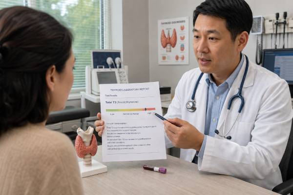 Total T3 (Triiodothyronine) Test: High, Low, Normal Range, and Hyperthyroidism Results Learn how a total T3 blood test detects T3-predominant hyperthyroidism, what high or low results mean, typical ranges, interferences, and follow-up steps.